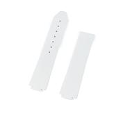 REFKIT Accessori for orologi Cinturino in gomma da uomo for HUBLOT Cinturino impermeabile in silicone 15mm X 21mm Cinturino sportivo da donna Fibbia pieghevole 18mm (Color : White, Size : No buckle)