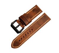 REFKIT Bracciale in pelle da 24 mm for uomo compatibile con PAM111 for orologio in bronzo 441 (Color : A Brack buckle, Size : 22mm)
