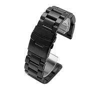 REFKIT Cinturini for orologi in acciaio inossidabile 316L con ispessimento solido 5,5 mm Cinturino for orologio in metallo argento 22 mm 24 mm 26 mm (Color : Black, Size : 24mm)