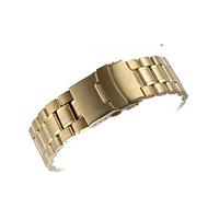 REFKIT Cinturino for Orologio in Acciaio Inossidabile 18mm 20mm 22mm 24mm Cinturino for Cinturino con estremità Curva Cinturino for Cinturino con Doppia Fibbia di Ricambio (Color : Gold, Size : 24mm)