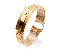 REFKIT Cinturino for Rolex for Submariner for Daytona Cinturino for Orologio da Uomo con Bordo ad Arco in Acciaio Inossidabile Massiccio (Color : C, Size : 20mm with Logo)