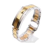 REFKIT Cinturino for Rolex for Submariner for Daytona Cinturino for Orologio da Uomo con Bordo ad Arco in Acciaio Inossidabile Massiccio (Color : B, Size : 20mm with Logo)