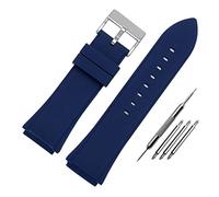 REFKIT Cinturino in Gomma 22mm Cinturino in Gomma siliconica di Colore Blu for Guess for W0247G3 for W0040G3 for Cinturino for Orologio Sportivo W0040G7 (Color : Blue Silver Buckle, Size : 22mm)