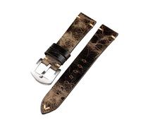 REFKIT Cinturino in pelle di vacchetta 18 20 22MM Bracciale da uomo retrò grigio adatto for catena cinturino orologio antico (Color : Silver Buckle, Size : 20mm)