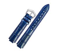 REFKIT Cinturino in Vera Pelle for Cinturino da Polso Ballon Bleu Cinturino da Uomo in Pelle Convesso Femminile 14x8mm 18x11mm 20x12mm(Blue Silver Clasp,20-12mm)