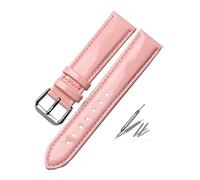 REFKIT Cinturino in vera pelle for cinturino da polso da donna di marca 14 16 18 20mm nero rosso (Color : Pink Pin clasp, Size : 16mm golden clasp)