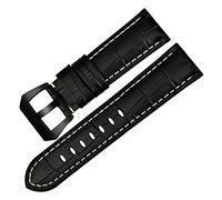 REFKIT Cinturino orologio in vera pelle 22mm 24mm 26mm Accessori orologio blu moda for cinturino orologio Panerai (Color : Black WB, Size : 26mm)