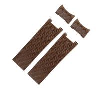 REFKIT for Ulysse for Nardin Cinturino in Gomma siliconica Cinturino con estremità Curva Nero Marrone Blu Braccialetti for Orologi con Cintura Impermeabile da 22 mm(A Brown No Buckle)