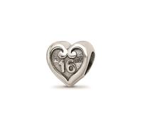 Reflection Beads Argento Sterling 2-Sided Sweet Sixteen IN Cuore Perlina