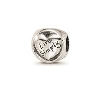 Reflection Beads Argento Sterling 3-Sided Live Love Laugh Cuore Trilogy Perlina