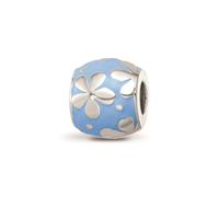 Reflection Beads Argento Sterling Blu Smaltato Disegno Floreale Fiore Perlina