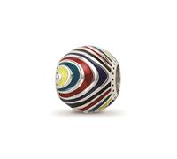 Reflection Beads Argento Sterling Multi Colore Smalto Arcobaleno Modello Perlina