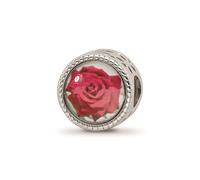 Reflection Beads Argento Sterling Rivestimento Design Giugno Rosa Rossa Fiore