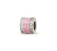 Reflection Beads Argento Sterling Rosa Smaltato Centrale Cz Vortice Design Bead