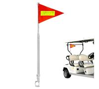 Reflective Bike Flag with Pole - Tear Resistant Waterproof Pennant, Retractable Flexible Rod, High Visibility Safety Warning Marker Riding Accessory | Adult Kids Scooter Motorcycle Outdoor Golf Cart