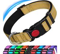 Reflective Dog Collar,Padded Breathable Soft Neoprene Nylon Pet Collar Adjustable for Extra Large Dogs