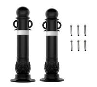 Reflective Traffic Delineator for Driveway, 2pc Parking Bollards with Expansion Bolts - Ideal for Home Garage, Street Decor & Traffic Sensitive Areas(G)