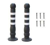 Reflective Traffic Delineator for Driveway, 2pc Parking Bollards with Expansion Bolts - Ideal for Home Garage, Street Decor & Traffic Sensitive Areas(Ligjt Grey)