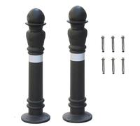 Reflective Traffic Delineator for Driveway, 2pc Parking Bollards with Expansion Bolts - Ideal for Home Garage, Street Decor & Traffic Sensitive Areas(E)
