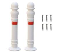 Reflective Traffic Delineator for Driveway, 2pc Parking Bollards with Expansion Bolts - Ideal for Home Garage, Street Decor & Traffic Sensitive Areas(Deep Coffee)