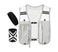 Reflective Walking Vest, Adjustable Sports Hydration Gear with Headband and Wristband, Safety Pack Vest, for Women Men Outdoor Trail Training Fitness Walking Cycling Hiking
