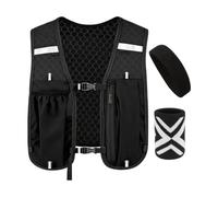 Reflective Walking Vest, Adjustable Sports Hydration Gear with Headband and Wristband, Safety Pack Vest, for Women Men Outdoor Trail Training Fitness Walking Cycling Hiking