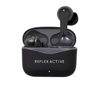 Reflex Active Cuffie inear PRO TWS con BT5.2 con cancellazione attiva del rumore e funzione di trasparenza Safe Space. Finitura in gomma nera con logo sulla custodia