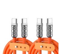 Reflex Camera Cavo di ricarica rapida da USB-C a USB-C da 100 W - Cavo dati in silicone PD Type-C da 1 m con connettori in lega di zinco, velocità 480 Mbps, resistente e anti-groviglio, arancione (1