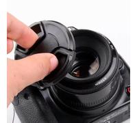 REFLEX CAMERA Copriobiettivo da 46 mm - Protezione anteriore a scatto con molla centrale extra forte con corda anti-perdita per DSLR e lenti mirrorless - Compatibile con Canon, Nikon, Sony, Fujifilm e
