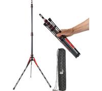 Reflex Camera Supporto per luce in fibra di carbonio, ultra leggero, 580 g, compatto, a 5 ripiani, supporta 10 kg, altezza 2,2 m, supporti da 1/4" e 3/8", borsa per il trasporto inclusa