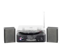 Reflexion Giradischi con altoparlante e WiFi, impianto HiFi retrò con DAB+, radio Internet, Bluetooth, CD, registrazione USB MP3, display a colori, sveglia e timer di sospensione, sistema completo con