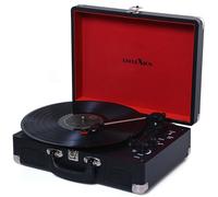 Reflexion HIF-1970BT - Giradischi retrò con cassa in legno (Bluetooth, codifica, USB, potenza musicale 2 x 24 Watt, cassa in vero legno), colore: nero/rosso