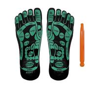 Reflexology - Set di calzini per massaggio ai piedi, calzini a cinque dita separate, calzini per riflessologia con punto di innesco, strumento per massaggio ai piedi in fibra elastica per casa,