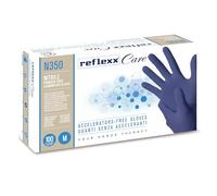 Reflexx N350/M, Guanti Monouso in Nitrile senza Acceleranti, 100 pezzi, M, Blu