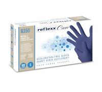 Reflexx - N350-S - Guanti nitrile ipoallergenici N350 - senza acceleranti - taglia S - blu - Reflexx - conf. 100 pezzi - 101264 - Conf. da 1 Pz. - N350-S