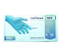 REFLEXX N69 300 1000 Guanti in nitrile AZZURRI - EXTRA STRONG 7 GRAMMI - VARIE TAGLIE OFFERTA - RESISTENZA CHIMICA X PULIZIE ANTI CONTAMINAZIONE (300 PEZZI, M)