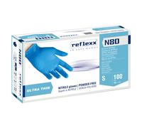 Reflexx - N80B-S - Guanti in nitrile N80 - ultrasottili - taglia S - azzurro - Reflexx - conf. 100 pezzi - 101269 - Conf. da 1 Pz. - N80B-S