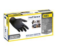 Reflexx - N81-M8) - Guanti in nitrile N81 - tg M - nero - Reflexx - conf. 100 pezzi - 96910 - Conf. da 1 Pz. - N81-M8)
