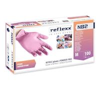 REFLEXX N82 300/1000 Guanti in nitrile ROSA- 3,2 GRAMMI morbidi elastici - VARIE TAGLIE OFFERTA - odontoiatrico estetica piercing nails (1000 pezzi Taglia M)