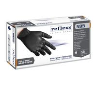 Reflexx - N85B-M(8) - Guanti in nitrile N85B - ultra resistenti - tg M - nero - Reflexx - conf. 50 pezzi - 96897 - Conf. da 1 Pz. - N85B-M(8)