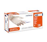 Reflexx R40, Guanti in Lattice con Polvere Gr. 5.4, 100 Pezzi, Bianco