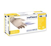 Reflexx R46, Guanti in Lattice senza Polvere Gr. 5.7, 100 Pezzi, Ambrato