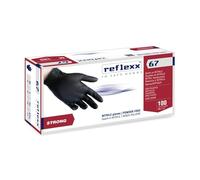Reflexx R67, Guanti in Nitrile Neri senza Polvere Gr. 5.5, 100 Pezzi, Nero