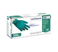 REFLEXX R68 300/1000 Guanti in nitrile VERDE - 6 GRAMMI senza polvere - VARIE TAGLIE OFFERTA - extrastrong usi chimici e meccanici (1000 pezzi Taglia S)
