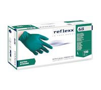 Reflexx R68, Guanti in Nitrile senza Polvere Gr. 6, 100 Pezzi, Verde