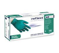 Reflexx R68, Guanti in Nitrile senza Polvere Gr. 6, 100 Pezzi, Verde