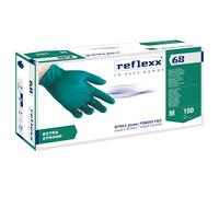 Reflexx - R68-M - Guanti in nitrile R68 - senza polvere - taglia M - verde - Reflexx - conf. 100 pezzi - 98855 - Conf. da 1 Pz. - R68-M