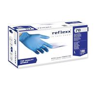 REFLEXX R70 / L Guanti senza nitrili in polvere, grande, blu chiaro, confezione da 100