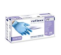 Reflexx R77 Guanti in Nitrile senza Polvere Gr. 3, 200 Pezzi, Azzurro