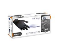 Reflexx R78, Guanti in Nitrile Neri senza Polvere Gr 4, 100 Pezzi, Nero taglia L